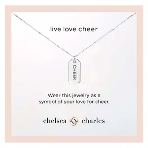 Silver Cheer Charm Necklace (Reversible)