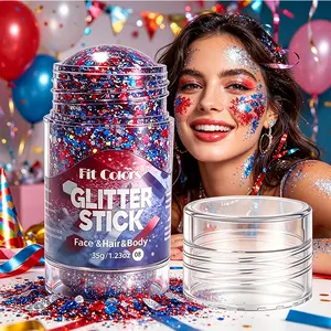 Party Glitter Stick, Multi-Use Face, Hair & Body Glitter Gel for Long-Lasting Sparkling Shine, Creates Dazzling Radiant Glow for Sports Events, Concerts, Music Festivals, Parties & Cosplay Body Glitter Makeup