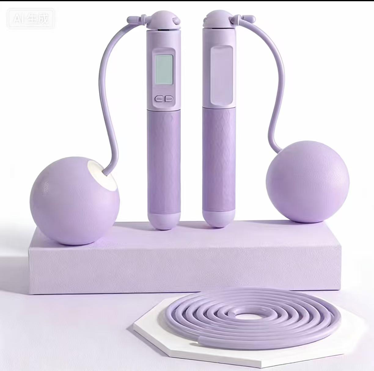 Skipping Ropes Adults Cordless Counter Jump Rope Cordless Ball Weighted Jump Rope with LCD Display