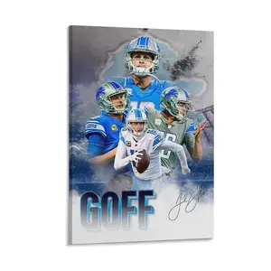 Jared Goff Canvas Poster, Wall Art Decor, Print Picture, Paintings for Living Room & Bedroom Decoration. Poster Canvas Wall Art For Bedroom Decor Bar Office Room Decor Gift