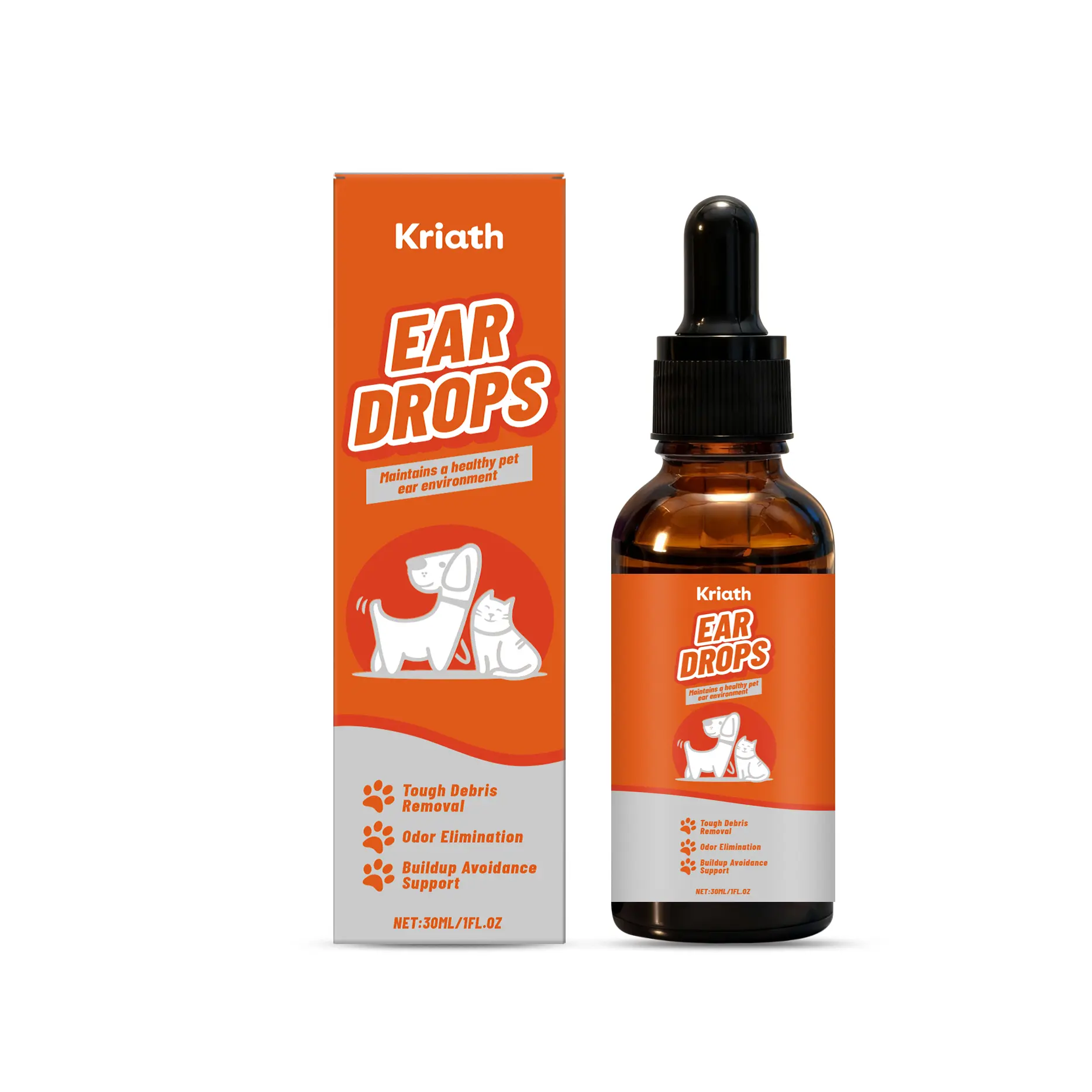 60 ml Ear Drops for Dogs & Cats - Yeast infection,Flea & tick support,Natural Dog Ear Cleaner and Infection Treatment for Dogs, Dog Drops for Itching, Irritation, & Wax Build-Up,Cleaner Solution,2 oz