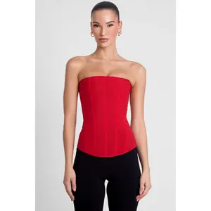 Muse Mesh Corset Top - Red