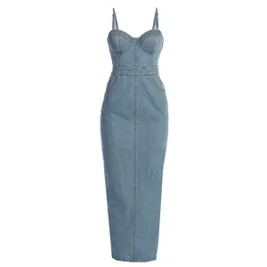Medium Wash Mara Denim Bustier Dress