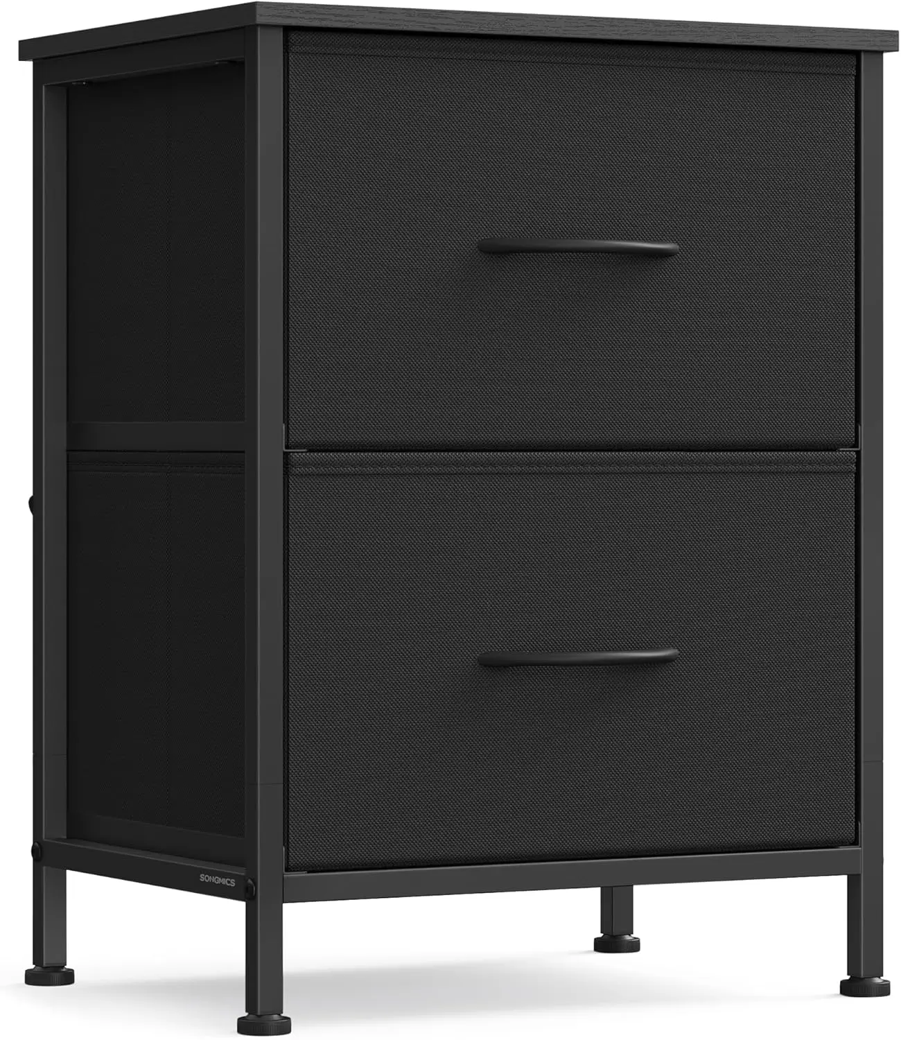 SONGMICS BELLAH Collection - Night Stand with 2 Drawers, Bedside Table, Side End Table, Nightstand for Bedroom, Modern, Ink Black and Ebony Black