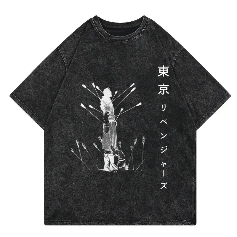 valentine shirts  Vinland Saga Anime Vintage Washed Tshirt Graphic Print Hip Hop 11Streetwear Loose Y2k Summer Male Female Casual Plus Size Tee soft