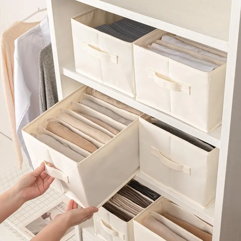 Drawer Organizer for Jeans Pants Sock Shirts Clothes Storage Box Wardrobe Cabinet Drawer Underwear Clothes Organizer Storage