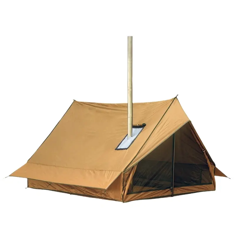 Camping Hot Tent Wall Tent, Portable Cabin Tent with Pole, Outdoor Lightweight Shelter Tent, Suitable for 2-3 People Hiking, Hunting, Backpacking Travel, Breathable Waterproof Tent, Camping Shelters