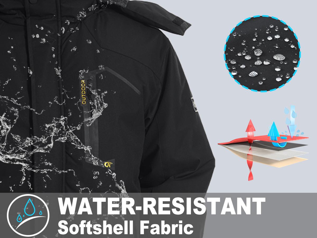 Men's Ski Jacket Winter Warm Snow Coat Waterproof Windbreaker Hooded Work Outerwear Snowboarding Jackets