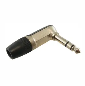 AMERICAN RECORDER Solder Type Right Angle 1/4" Audio TRS Plug - 3 conductor