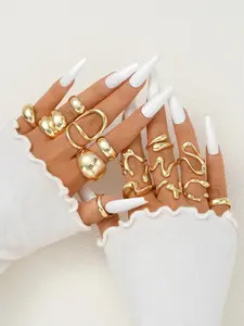 Women's Elegant Irregular Design Cuff Rings, Fashion Jewelry for Party, Daily Clothing Decor, Trendy All-match & Exquisite Jewelry for Birthday Gift