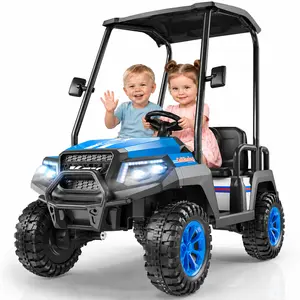 LIGIANT 24V 4-Seater Kids' Golf Cart, 4WD Ride On Electric Car w/Parent Remote Control, 4-Seater for Big Kids (Up to 264 lbs), Detachable Awning, Spring Suspension, Music, Stories, Power Display for Kids Aged 3-8.