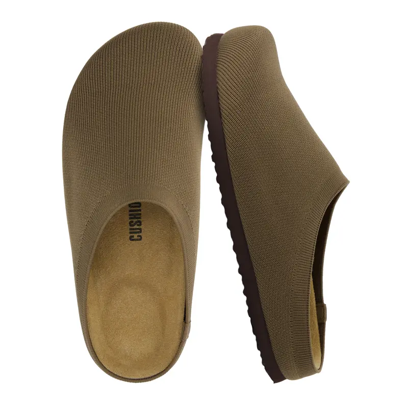 Cushionaire Sils Stretch Knit Cork Footbed Clogs For Women | Cozy Slip On Knit Clogs With Supportive Cork Footbed | Stylish Everyday Clogs For Casual Outfits