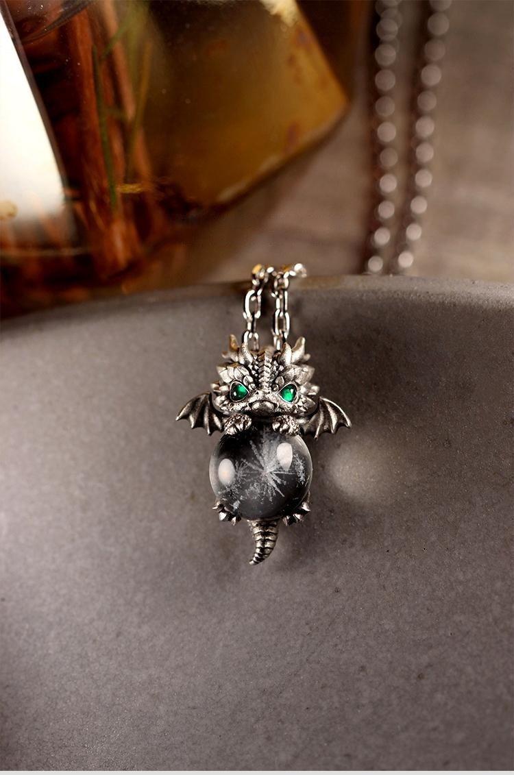 Cute Dragon During Retro Exquisite Couple Sterling Silver Necklace During Party Fashion July, Daily Clothing Decoration