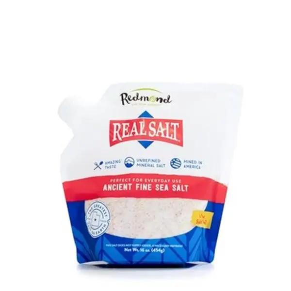 Real Salt - Ancient Fine Sea Salt, Unrefined Mineral Salt, 16 Ounce Pouch (1 Pack)