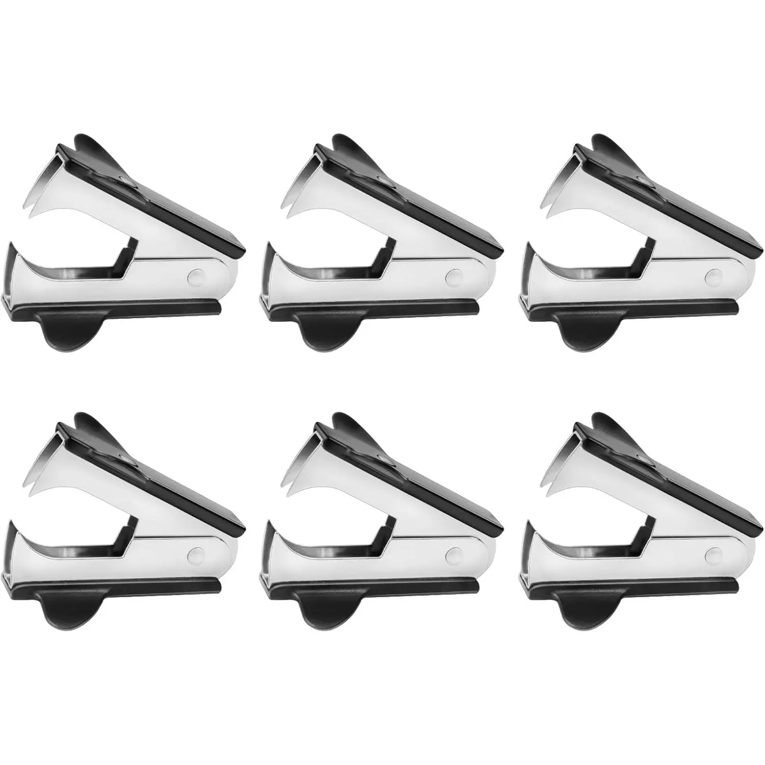 6 Pack Staple Remover Staple Puller Removers Tools, Black Pin Jaw Style Stapler Remover Tool for Classroom, Professional Stapler Puller Staples Removal Tools for School, Office and Home