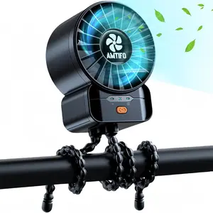 AMTIFO Wireless Clip-On Portable Fan for Strollers, Cribs - 4-Speed Rechargeable with USB Port, Compact Battery-Operated Cooling Fan for Baby On-the-Go Comfort