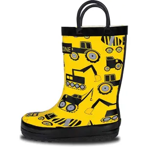 Lone Cone Kids Rain Boots for Girls & Boys – Waterproof Natural Rubber Toddler Rain Boots with Non-Slip Outsole & Easy Pull Handles – Solid, Pattern & Glitter Designs