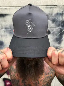 LOVE KILLS BLACK & GREY BASEBALL HAT