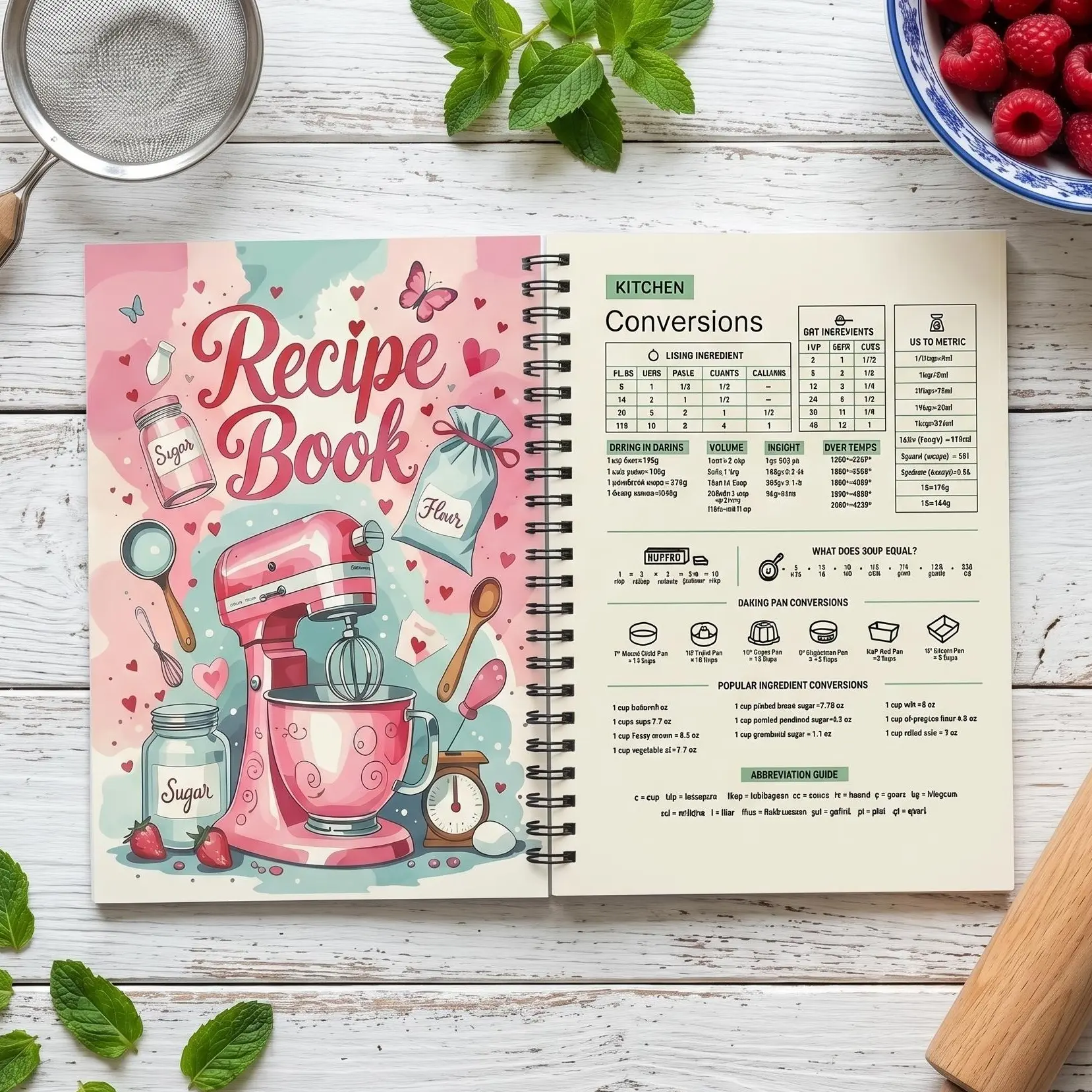 Recipe Book Journal, Blank Cookbook Notebook to Write Your Own Recipes, Recipe Organizer with Stickers, Kitchen Recipe Planner Journal for Family Cooking, Gift for Mom Women