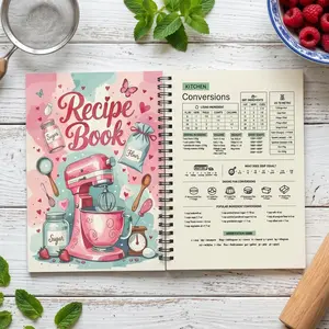 Blank Recipe Book to Write in Your Own Recipes Notebook Cookbook Journal 8.5 x 11 inch with Stickers Gift Ideas for Women Wife Mom