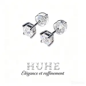 Affordable Luxury Cushion Square  Stud Earrings, Brilliant Sparkle Four-prong Setting Moissanite Earrings, Budget-friendly Daily Jewelry