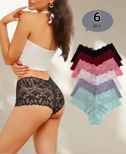 Women's Underwear 18 Pack Lightweight Soft Lace High Waist Panties Bridal Breathable Comfortable Everyday Wear All Seasons Seamless Garments  Floral Lace Underwear Set for Women thong
