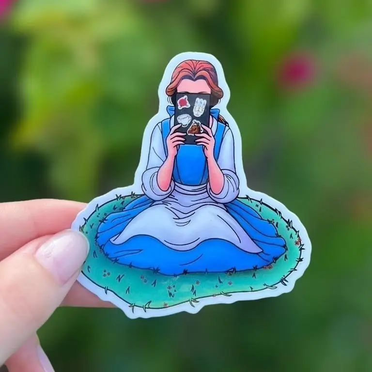 Reading Girl Sticker, Cup, Vinyl, Kindle, Laptop, Bookish Gift vinyl sticker water bottle