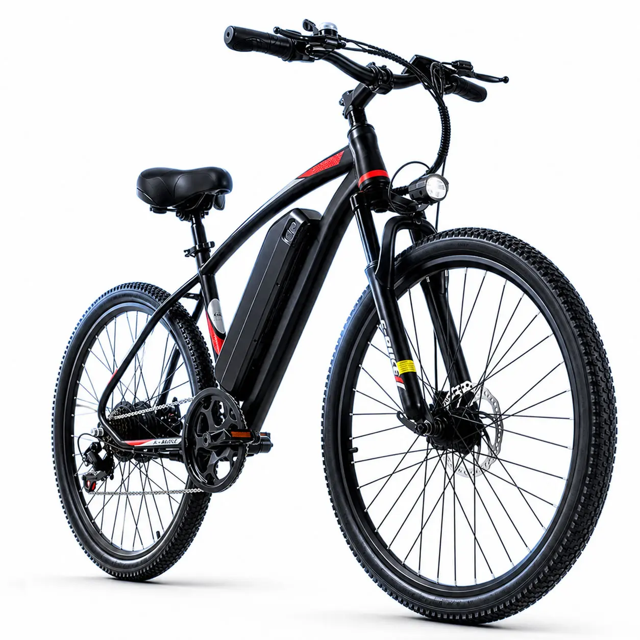 26" Electric Bike for Adults, 1500W Peak Motor, 25 MPH, 48V 12Ah Removable Battery, 7-Speed Commuter E-Bike with Front Suspension & Disc Brakes