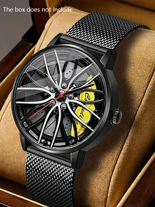 A new men's car wheel, brake disc, student sports caliper, watch, high-end waterproof, personalized, trendy quartz watch, Skeleton Watches, Stylish Watch