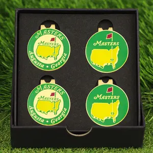 Golf Ball Marker with Hat Clip Box Set, 4 Counts/set Golf Ball Marker, Golf Accessories for Men, Golf Gifts for Men