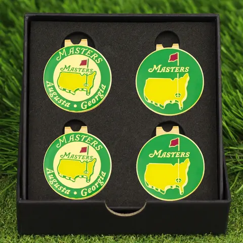 Golf Ball Marker with Hat Clip Box Set, 4 Counts/set Golf Ball Marker, Golf Accessories for Men, Golf Gifts for Men