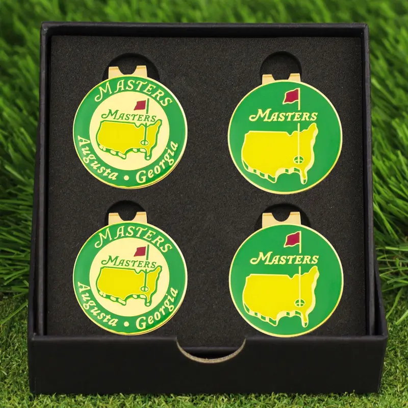 Golf Ball Marker with Hat Clip Box Set, 4 Counts/set Golf Ball Marker, Golf Accessories for Men, Golf Gifts for Men