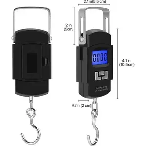 Digital Fishing Scale, 1 Count 50kg/110lb Heavy Duty Electronic Luggage Scale with Display, Perfect for Travel and Fishing