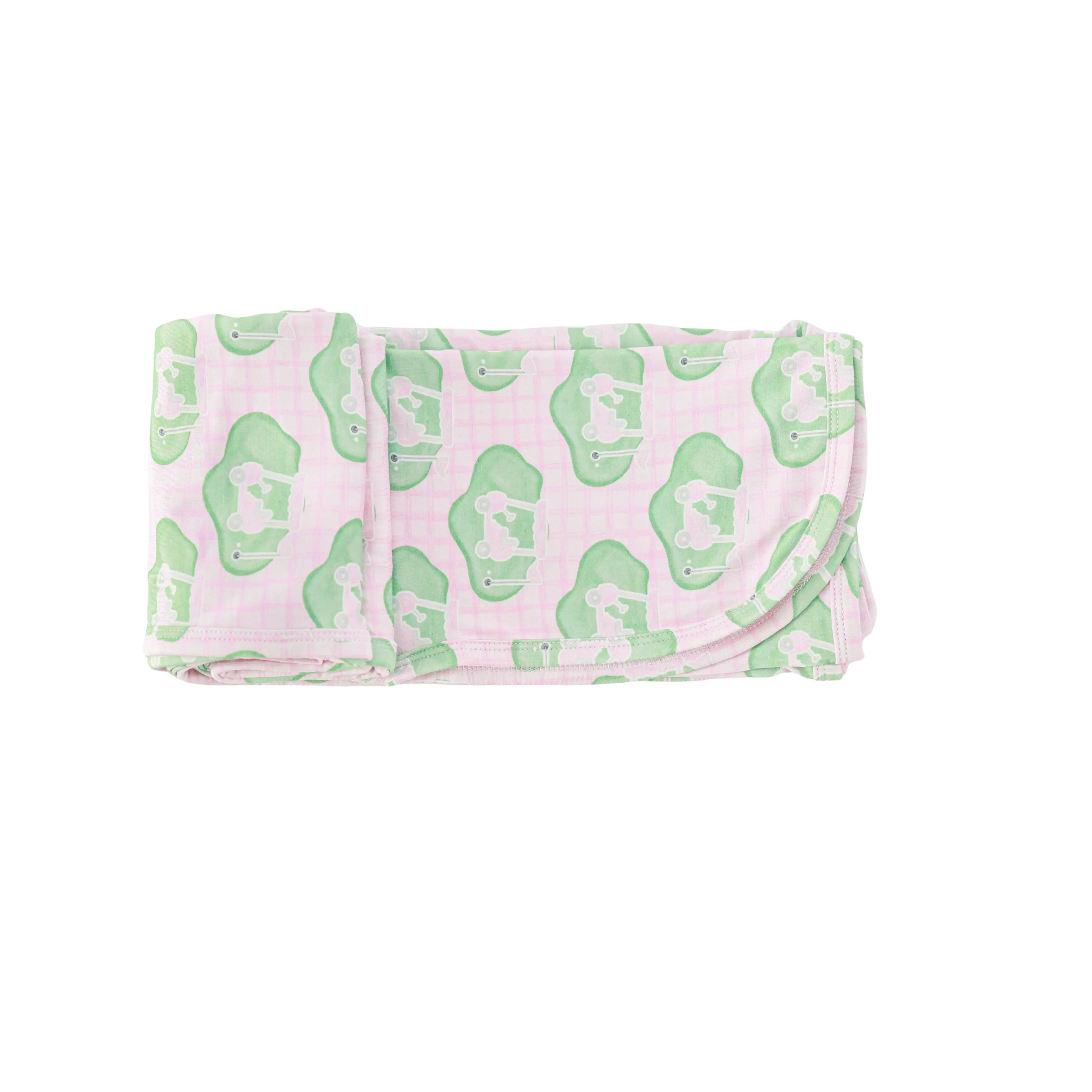 Pink Tee Time Swaddle Blanket