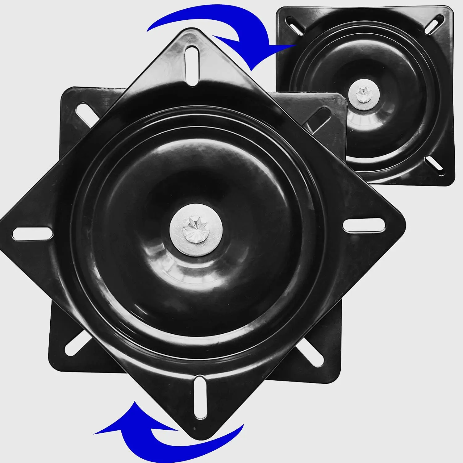 2x 0.9-1in Bar Stool Bearing Plates, Heavy Duty Solid Steel Ball Bearings Furniture Swivel Base, 400lbs Capacity Easy-Install Replacement Parts for Barstools, Recliner Chairs, Table Tops, Murphy Bed