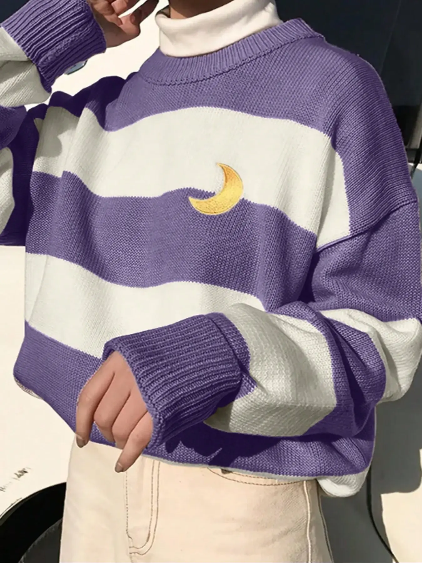 Women's Fall Winter Plus Size Casual Colorblock Pullover Sweater, Comfortable Knitwear for Daily Wear, Stylish Ladies' Fashion Top