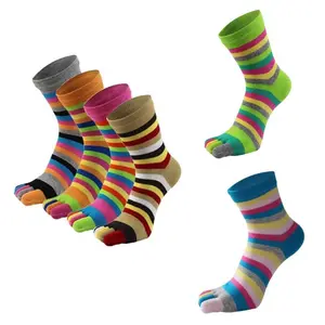 6 Pairs 5 Finger Athletic Toe Socks Women's Cotton Mid Tube Socks Beauty & Personal Care