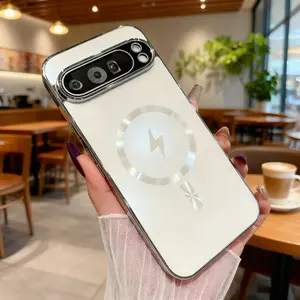 Select model for purchase: MagSafe Wireless Charging Case with Coated Shock-Absorbing Frame for Google Pixel 9/8/7/6/10 Pro XL - Matte Magnetic Armor Protective Case Cover