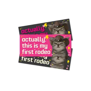 This is My First Rodeo Cat Funny 7" Bumper Sticker or Magnet