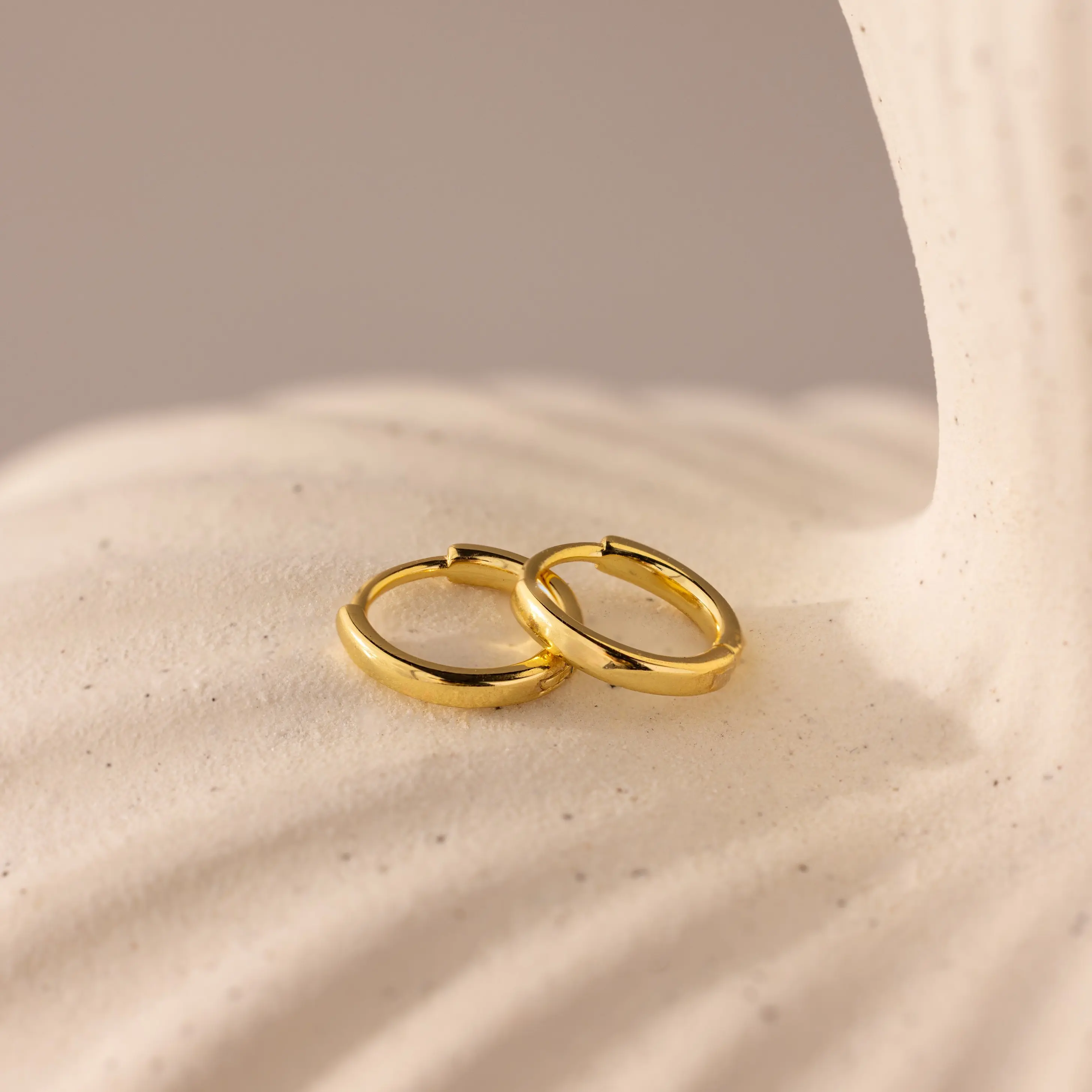 8mm Dainty Huggies by Caitlyn Minimalist - Mini Small Hoop Earrings - Stackable Everyday Hoops in Gold & Silver - Best Friend Gift