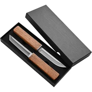 Precision Close Knife, High Carbon Stainless Steel Blades, Double Knife Set, Flexible Cooking Knife for Peeling, Slicing, Trimming, etc., Kitchen Knives, Yellow