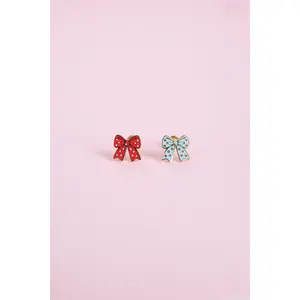 Polka Dot Bow Studs