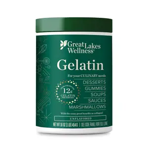 Great Lakes Wellness Beef Gelatin Powder - Grass-fed, unflavoured, perfect for gummies, marshmallows, desserts, and more. 16 oz Healthcare Dietary