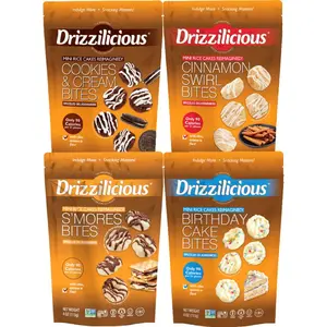 Drizzilicious Mini Rice Cake Bundle (4oz Bags) – Cookies & Cream Birthday Cake Cinnamon Swirl S'mores – Healthy Sweet Treat