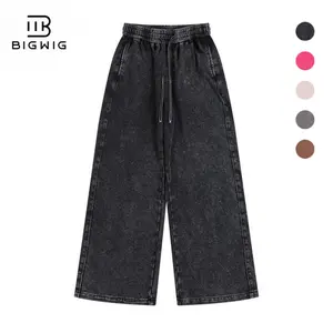 BIGWIG men's regular-fit solid-color drawstring pants with casual pocket design, perfect for fall and winter, everyday wear. These washed and distressed sweatpants offer a relaxed, everyday fit and are unisex, vintage streetwear.