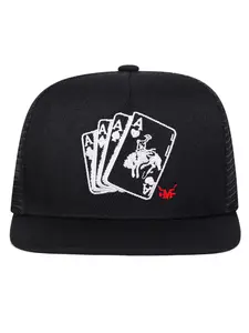 Baseball Cap Adjustable Hat with Poker Card Design, Studded Wire Detail, Fashion Accessory for Poker Enthusiasts, Stylish Headwear, Quality Caps