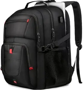 Travel Backpack, 50L  Travel Laptop backpack, Travel Backpack for Men Women with TSA Airline Approved Luggage Bussiness Backpack, Work Bag with USB Charge Port Fits 17 Inch Computer, Black