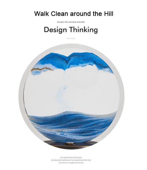 Multi-Color 3D Dynamic Sand Painting Lamp, Rotatable Flowing Sand Art Table Lamp, 7W LED USB Night Light, Creative Glass Sandscape Decor for Home Office, Relaxing Gift