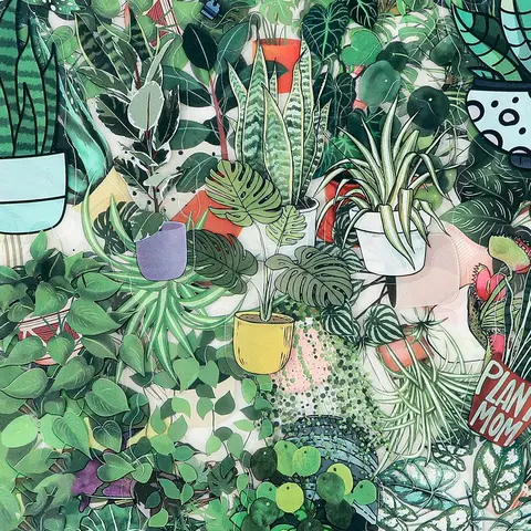 Clear Transparent Plant Pattern Sticker, Self Adhesive Decorative Stickers, Decoration Sticker, DIY Decals for Water Bottle, Laptop, Cellphone, Smartphone, Phone Case, Scrapbooking, Journal Making, Protective, Durable Accessories