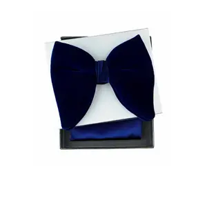 Royal Blue Velvet Butterfly Bow Tie - Elegant Design with Velvet Material and Bow Detail
